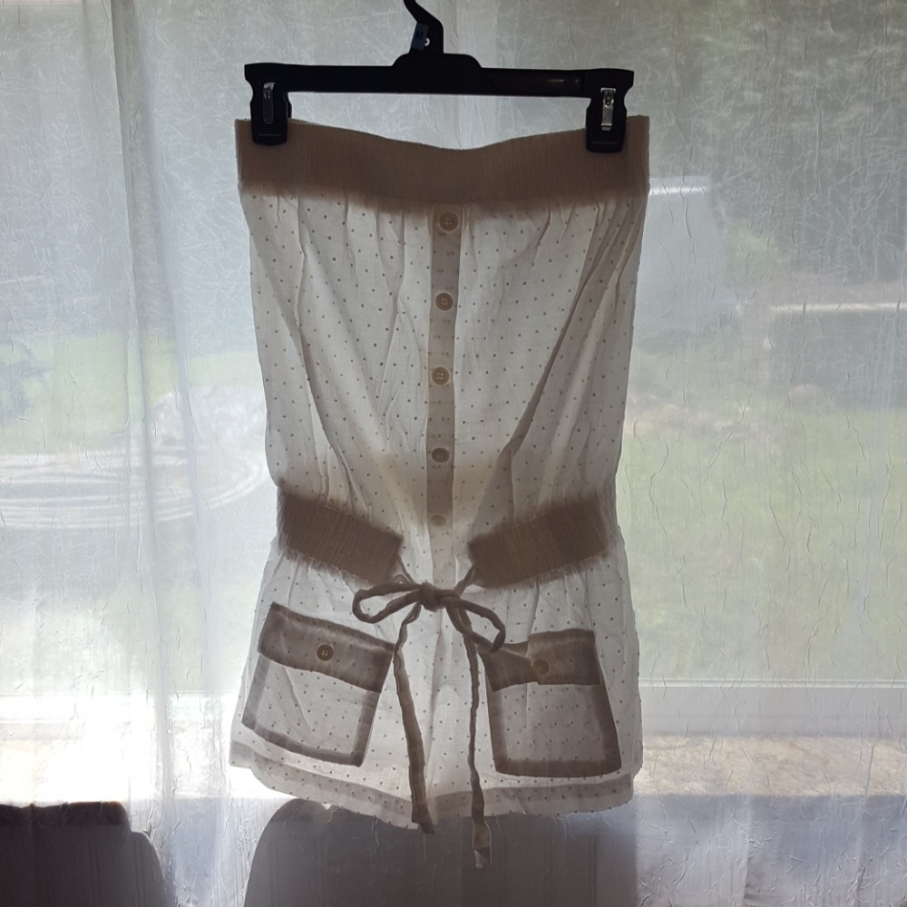 White light weight strapless romper